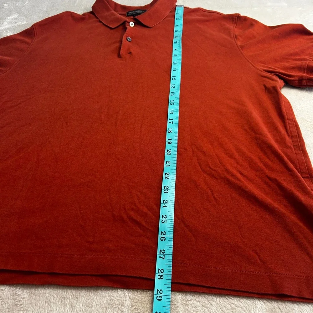 Banana Republic Luxury Touch Performance Polo Shirt Mens XXL Rust Orange Cotton
